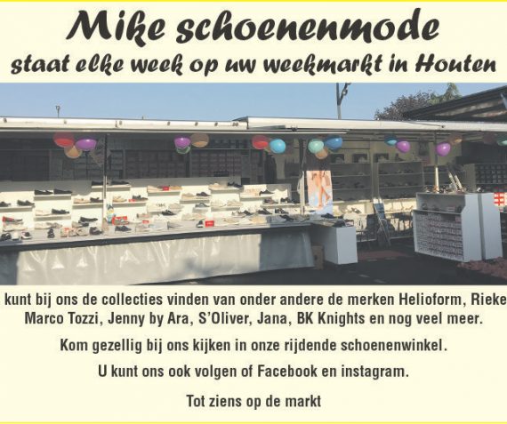 Mike schoenenmode; iedere week op de markt in Houten!