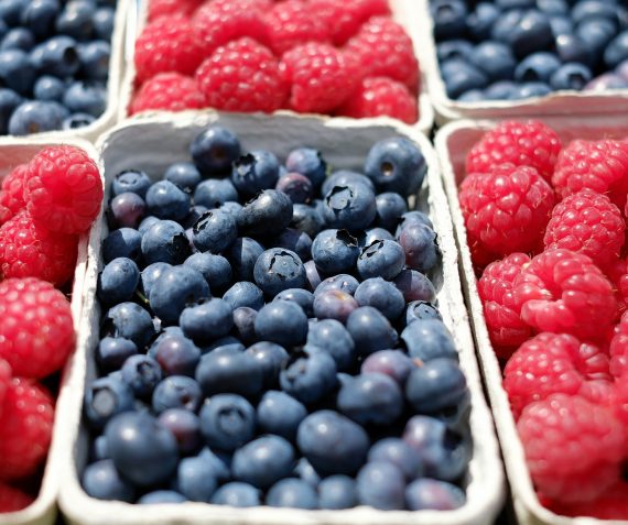Frambozen en blauwe bessen!