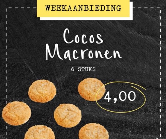 Cocos macronen, 6 stuks