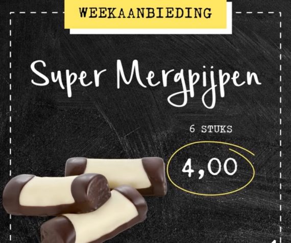 Mergpijpen 6 voor 4,00