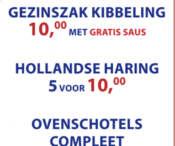 Kibbeling, haring en complete ovenschotels!