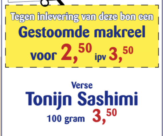 Gestoomde makreel, Tonijs Sashimi en kibbeling/visfriet!