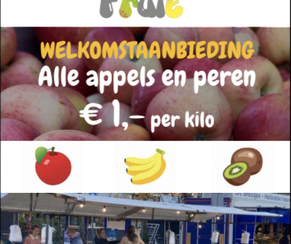 Alle appels en peren €1 per kilo!