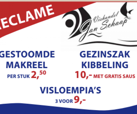 Gestoomde makreel en gezinszak kibbeling in de aanbieding!