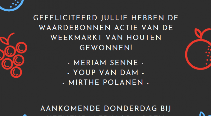 De winnaars van de waardebonnen actie zijn bekend!