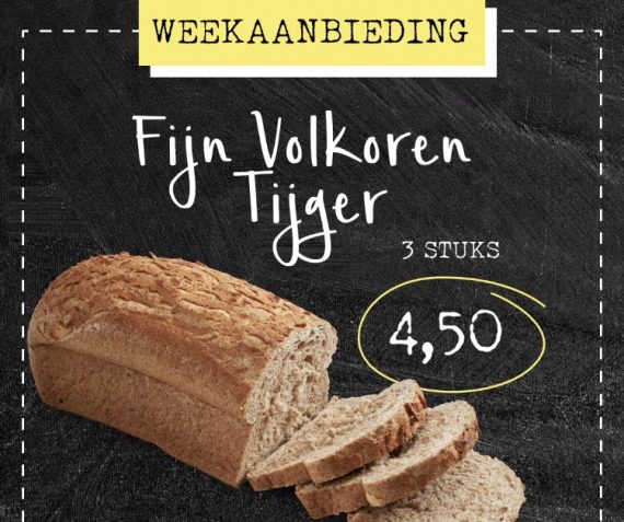 Tijger volkoren 3 voor 4,50