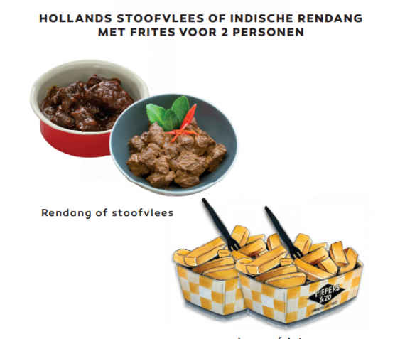 Hollands Stoofvlees of Indische Rendang met frites voor 2 pers.