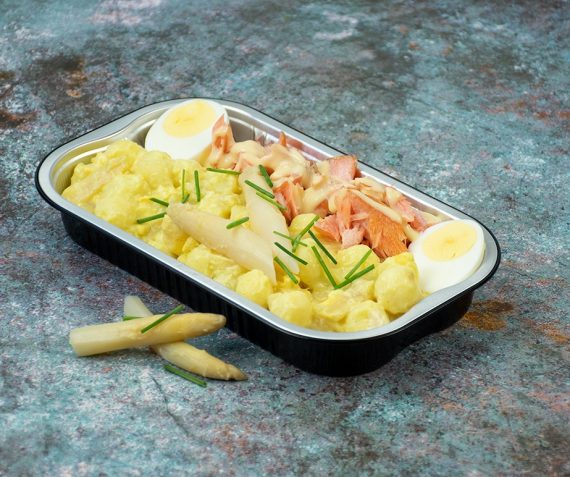 Aspergeschotel met zalm