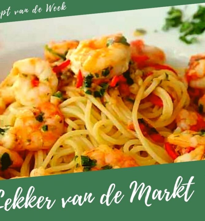 Spaghetti met garnalen en peper