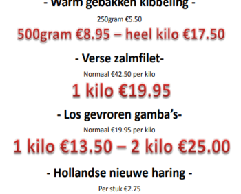 Een kilo kibbeling voor  17,50 euro